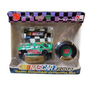 NASCAR Bobby Labonte #18 2002 Dated Collectible Christmas Ornament Set